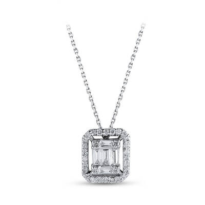 0.16 ct.Baguette Diamond Pendant - 2