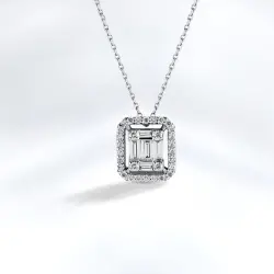 0.16 ct.Baguette Diamond Pendant - 2