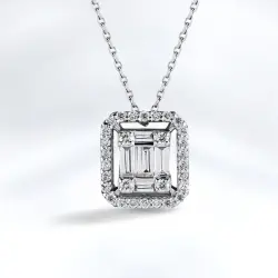 0.16 ct.Baguette Diamond Pendant - 3