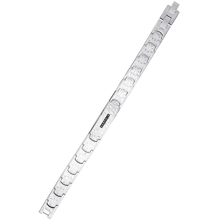 0.16 Carat Black Diamond Stainless Steel Man Bracelet - 1