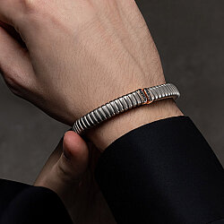 0.16 Carat Diamond Titanium Man Bracelet - Zen Diamond
