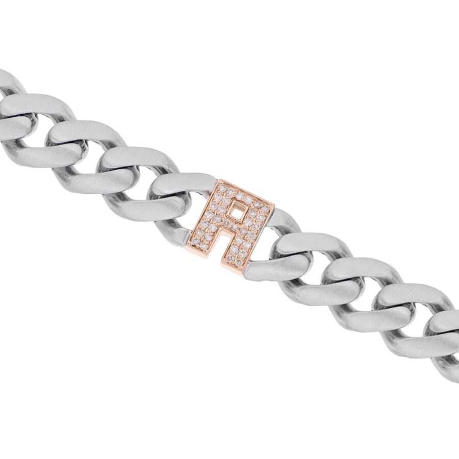 0.17 Carat Diamond Letter A Unisex Bracelet - 1