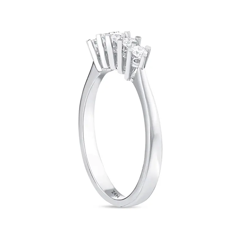 0.20 ct.Love Compass Fivestone Diamond Ring - 2
