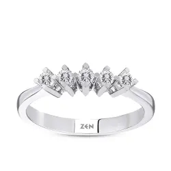 0.20 ct.Love Compass Fivestone Diamond Ring - 1