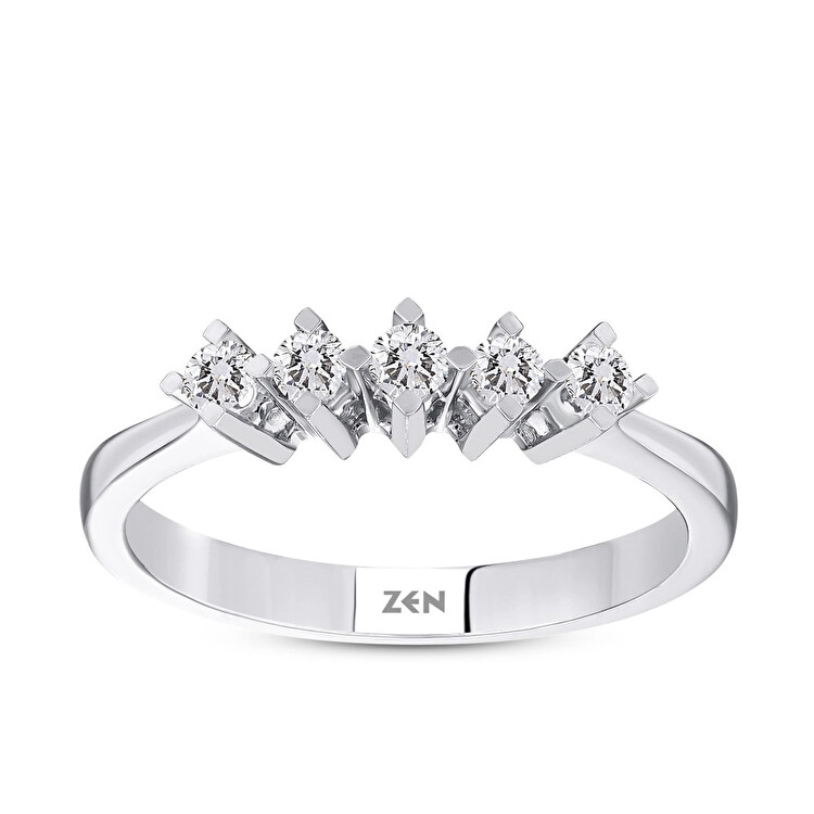 0.20 ct.Love Compass Fivestone Diamond Ring - Zen Diamond