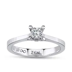 0.20 ct.Princess Solitaire Diamond Ring - 1