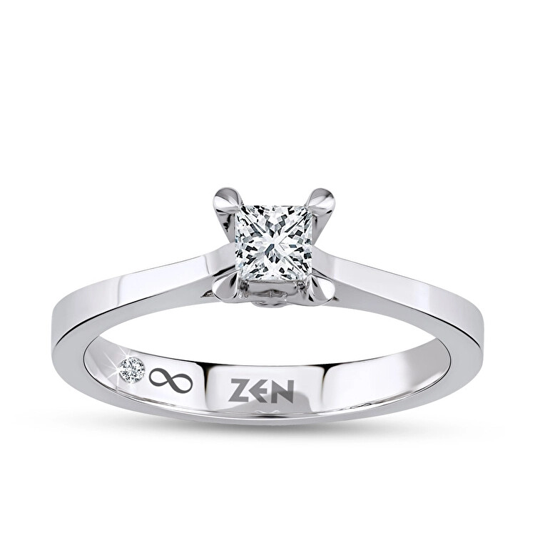 0.20 ct.Princess Solitaire Diamond Ring - Zen Diamond