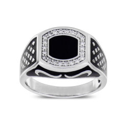 0.23 Carat Diamond Silver Men's Ring - Zen Diamond