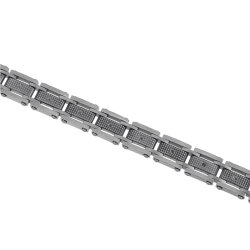0.26 Carat Black Diamond Stainless Steel Man Bracelet - 1