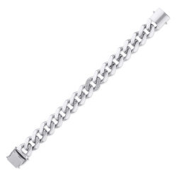 0.26 ct.Diamond Silver Man Bracelet - 3