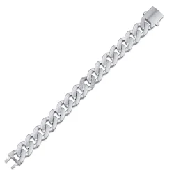 0.26 ct.Diamond Silver Man Bracelet - 2