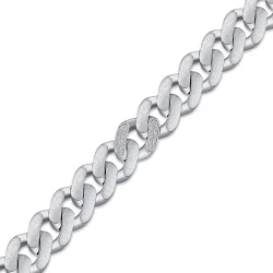 0.26 ct.Diamond Silver Man Bracelet - 1