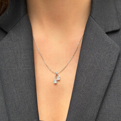 0.29 ct.Baguette Diamond Pendant - 1