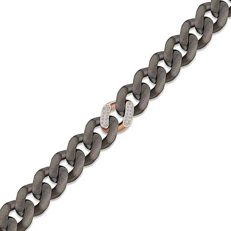 0.30 Carat Diamond Gold & Silver Men's Bracelet - 1