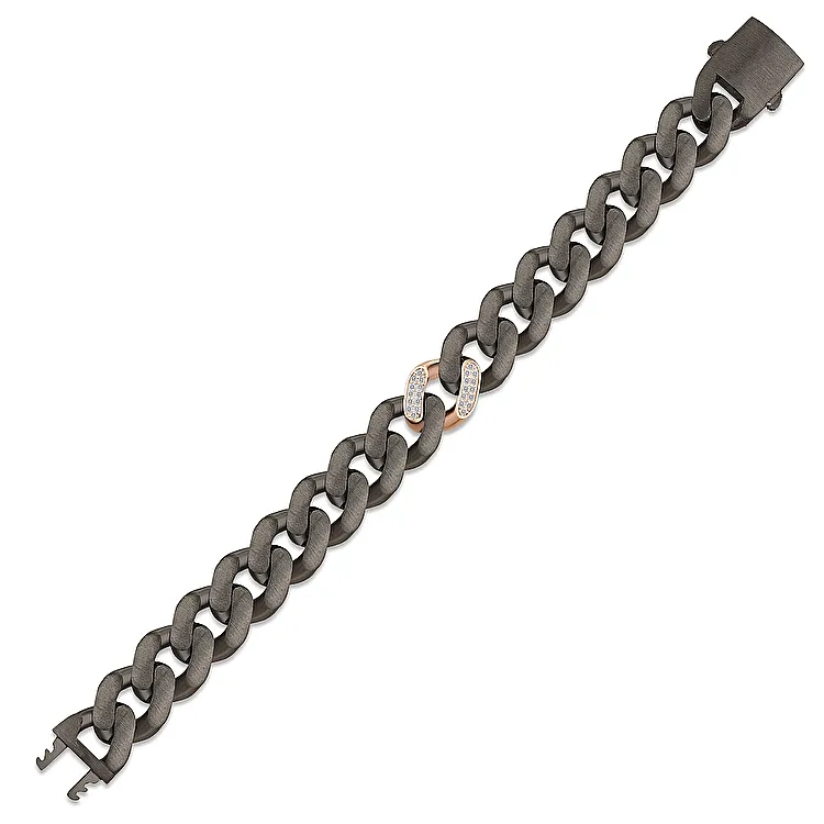 0.30 Carat Diamond Gold & Silver Men's Bracelet - 2