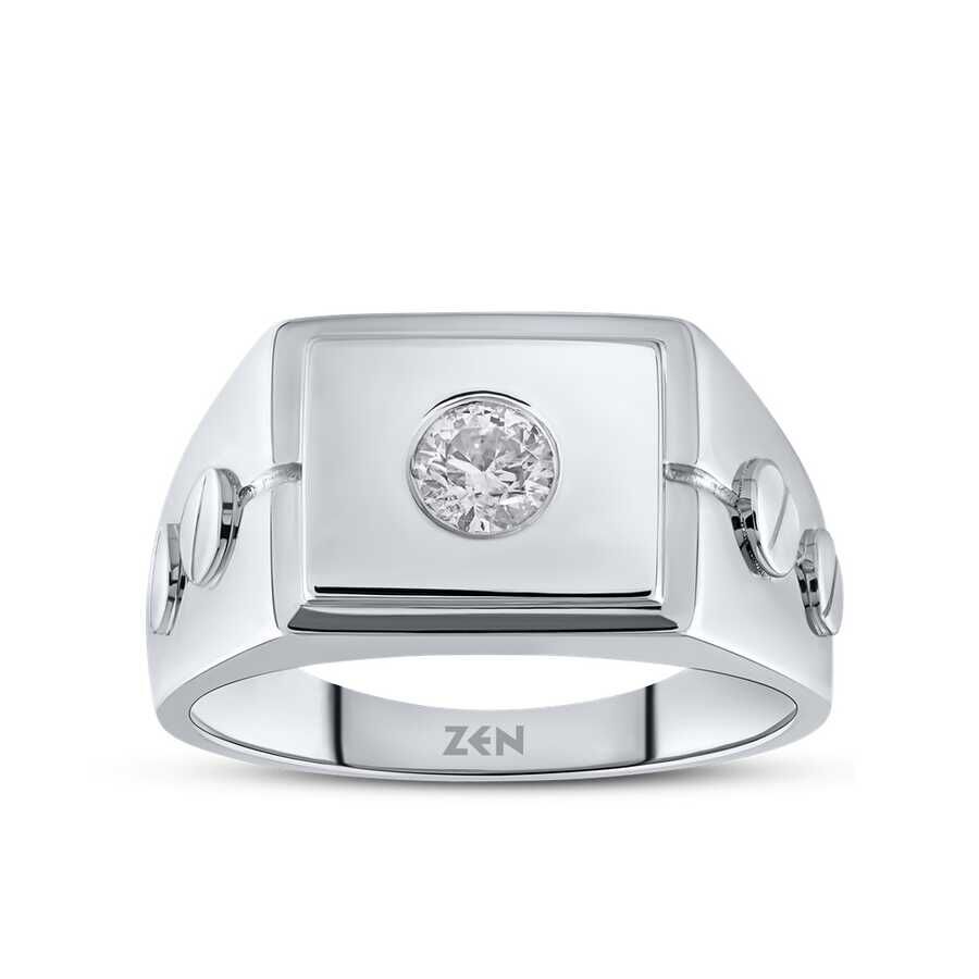 0.30 ct.Diamond Silver Man Diamond Ring - 2
