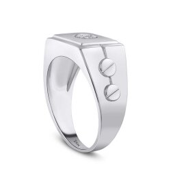 0.30 ct.Diamond Silver Man Diamond Ring - 3
