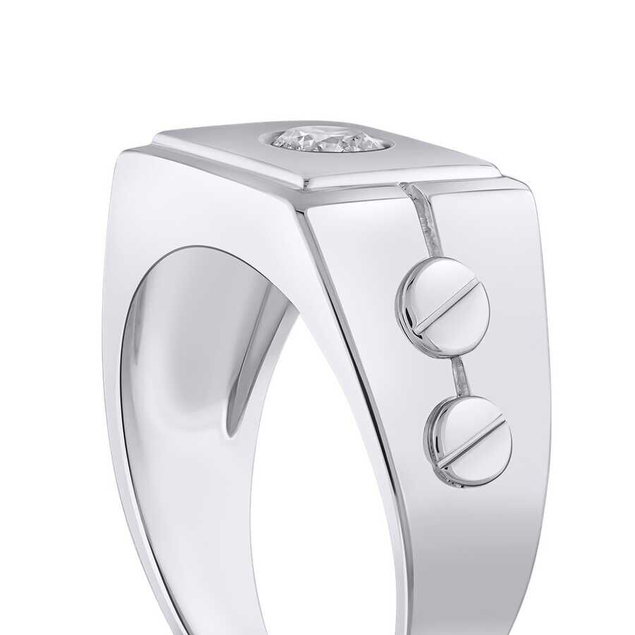 0.30 ct.Diamond Silver Man Diamond Ring - 6