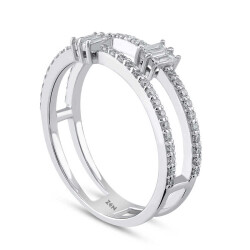 0.30 ct.Duet Baguette Diamond Ring - 2