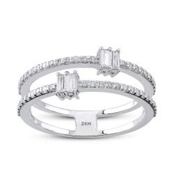 0.30 ct.Duet Baguette Diamond Ring - 1