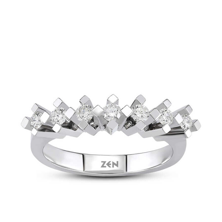 0.30 ct.Love Compass 7 Stone Diamond Ring - 2