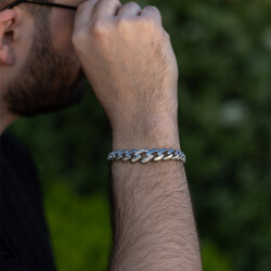 0.31 ct.Diamond Silver Man Bracelet - 1