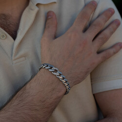 0.31 ct.Diamond Silver Man Bracelet - 2