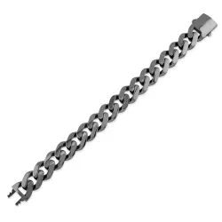 0.33 ct.Silver Men's Bracelet with Black Diamonds - 1