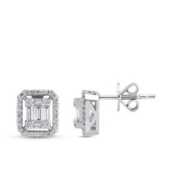 0.34 ct.Baguette Diamond Earrings - 1