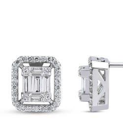 0.34 ct.Baguette Diamond Earrings - 2