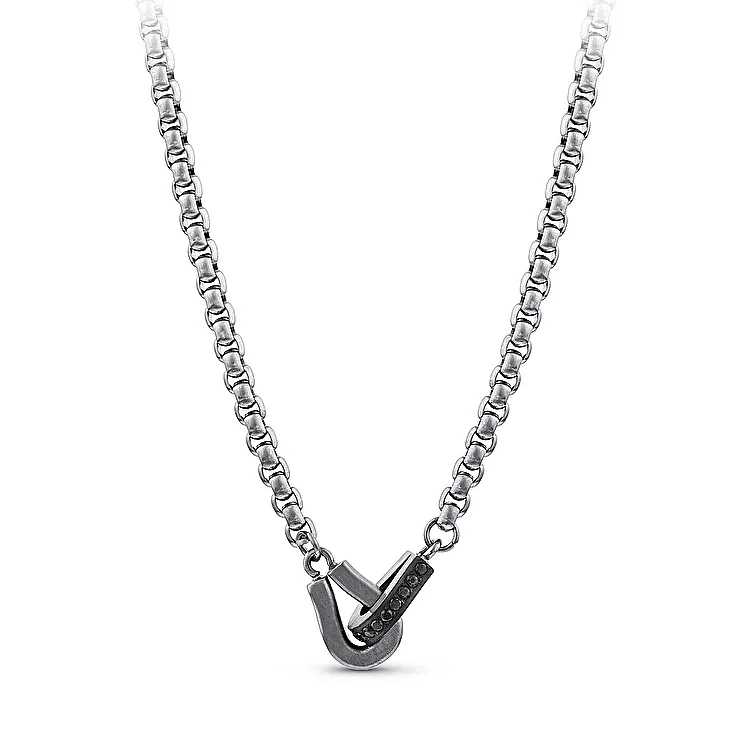 0.35 Carat Black Diamond Steel Men's Pendant - 2
