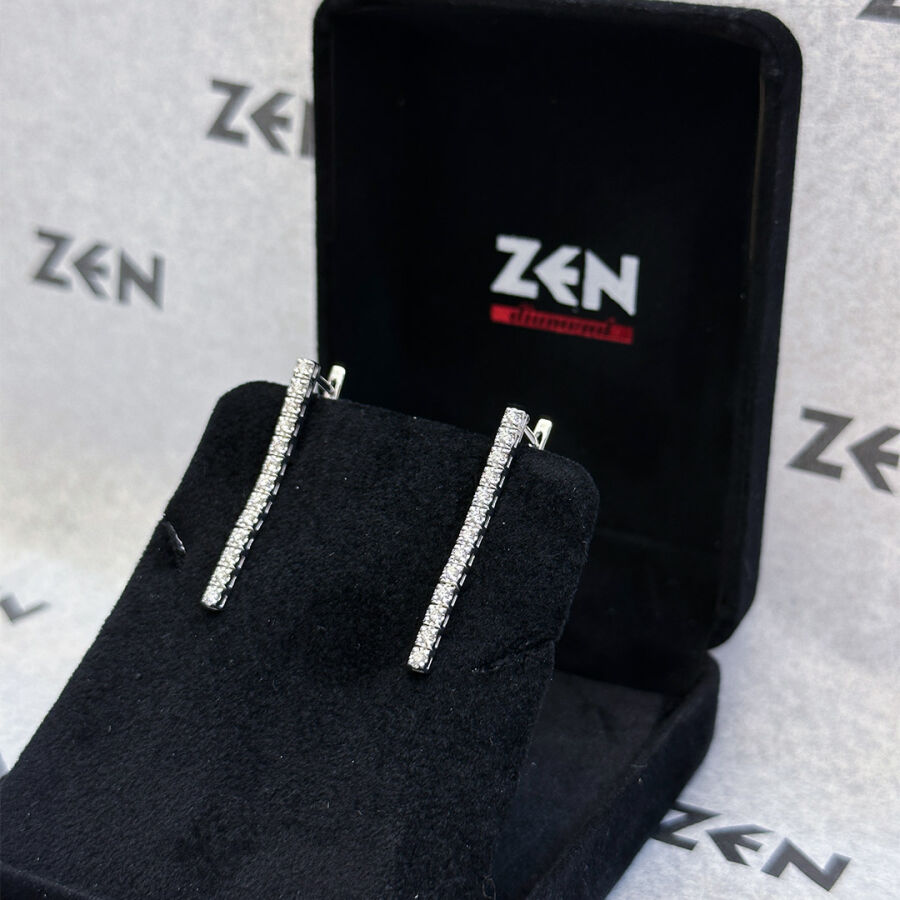 0.35 ct.Diamond Tennis Earrings - 2