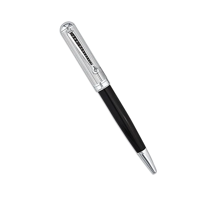 0.38 Carat Black Diamond Silver Pen - 1