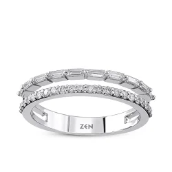 0.38 ct.Duet Baguette Diamond Ring - 2