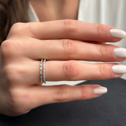0.38 ct.Duet Baguette Diamond Ring - 1