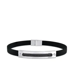 0.40 ct.Black Diamond Silver Men Bracelet - Zen Diamond