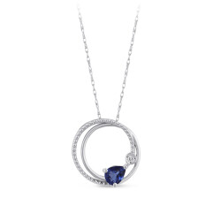 0.41 ct.Sapphire Diamond Pendant - 1