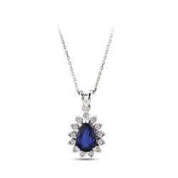 0.42 ct.Sapphire Diamond Pendant - 2