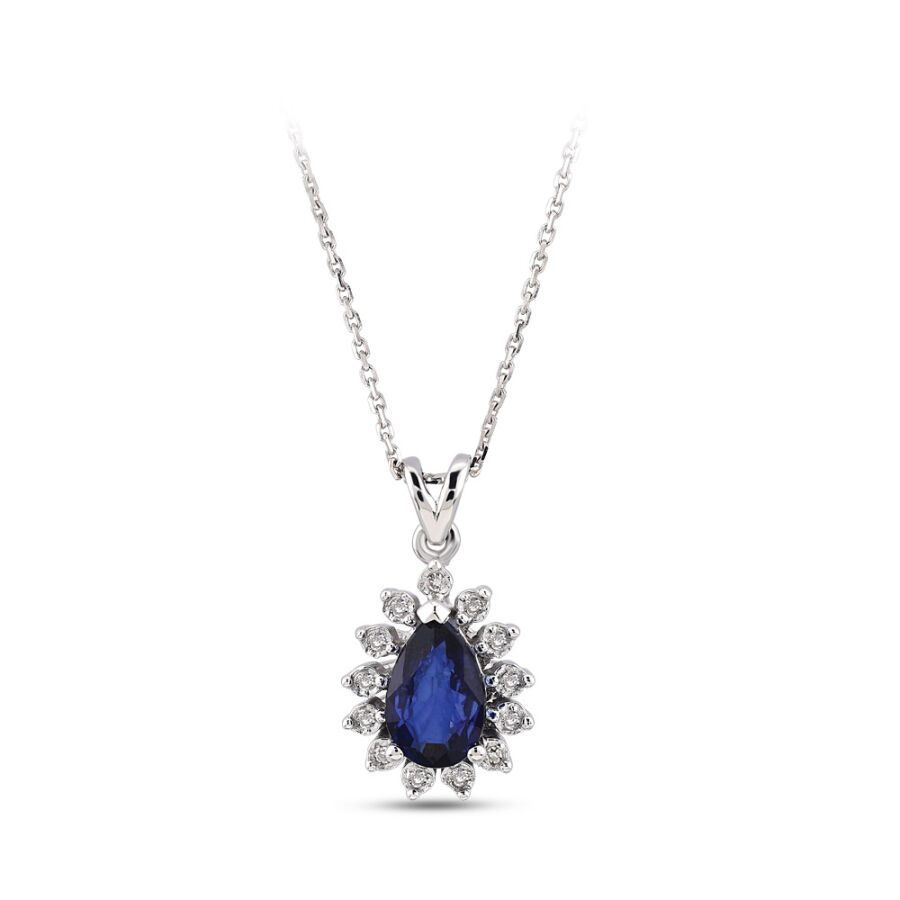 0.42 ct.Sapphire Diamond Pendant - 2