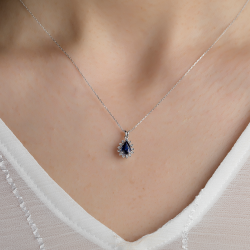 0.42 ct.Sapphire Diamond Pendant - 3