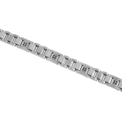 0.42 Carat Black Diamond Stainless Steel Man Bracelet - 1