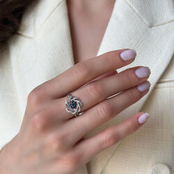 0.43 Carat Sapphire Diamond Ring - Zen Diamond