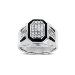 0.43 Carat Diamond Silver Men's Ring - Zen Diamond