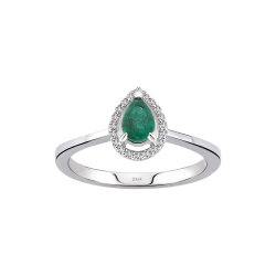 خاتم مرصّع بالألماس مع حجر الزمرد 0.44 قيراط - Zen Diamond