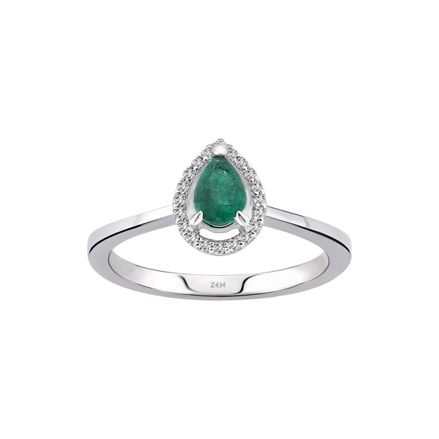 0.44 Carat Emerald Diamond Ring - 1
