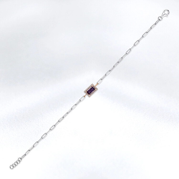 0.45 ct.Amethyst Diamond Bracelet - Zen Diamond