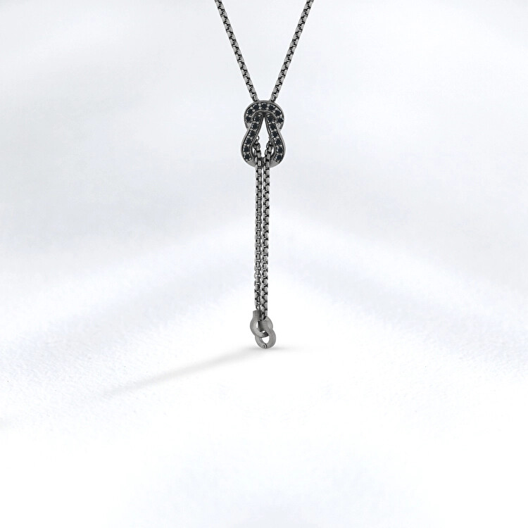 0.45 ct.Black Diamond Silver Men Pendant - Zen Diamond