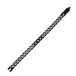 0.45 Carat Black Diamond Stainless Steel Man Bracelet - 2