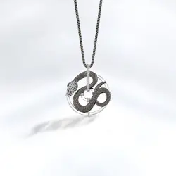 0.46 ct.Black Diamond Silver Men Pendant - 3