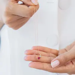 0.46 Carat Ruby Diamond Pendant - 3